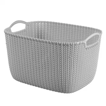 Curver Knit L rechthoekige opbergmand 19L lichtgrijs