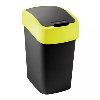 Curver Flip Bin 9L zwart en geel afvalbak