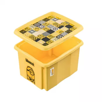 KEEEPER opbergbox met deksel 15L Karolina 'Minions Mosaik' 38x29,5x20,5 cm geel