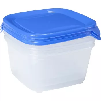 Curver Fresh & Go set van 3 vierkante bewaardozen 1,2L blauw