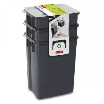 CURVER Biobox afvalbak-set 2x10L + 6L grijs