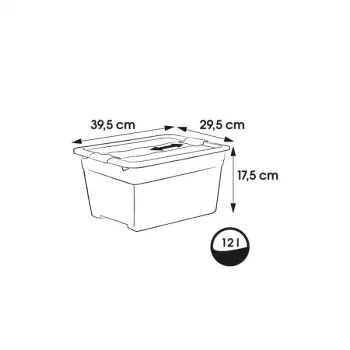 keeeper Crystalbox Cornelia bewaardoos met deksel, 12 L, transparant, 39,5 x 29,5 x 17,5 cm