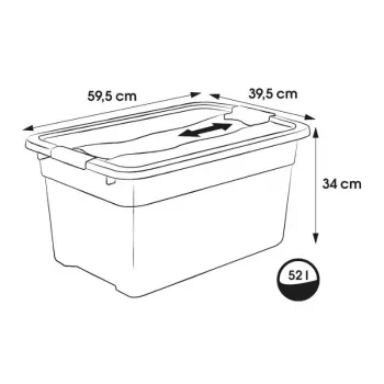 keeeper Crystalbox Cornelia box met deksel 52L, 59,5 x 39,5 x 34 cm, transparant