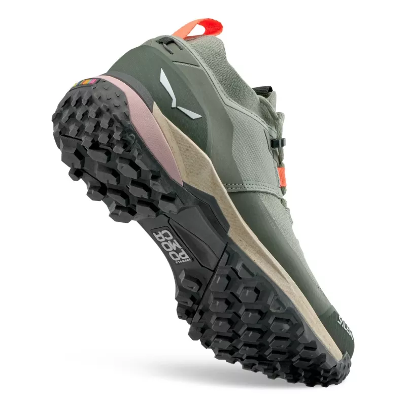 Salewa Puez 2 Knit PTX Dames Low Wandelschoenen - Shadow/Olive, EU 40,5