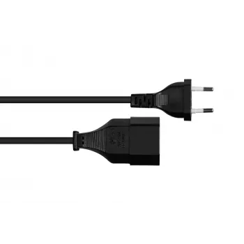 Kabelmeister Euro-verlengkabel type C naar Euro-stopcontact, Zwart, 0,75mm², 5m