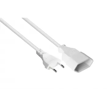 Kabelmeister SK0300-W010 Euro verlengkabel, type C stekker naar Euro stopcontact, 1 m, 0,75 mm², wit
