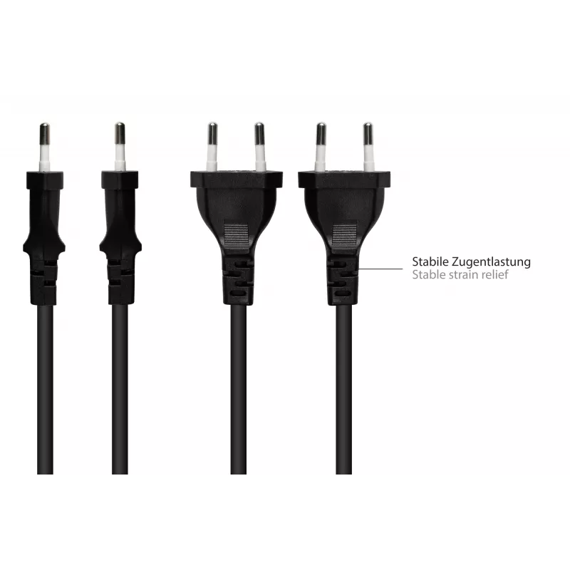 Kabelmeister Euro-netkabel type C naar C7 Figure-8, 0,5m, Zwart, 0,75mm²
