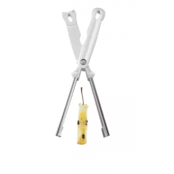 LEIFHEIT Appelboor, RVS-mes, ergonomisch antislip handvat, vaatwasserbestendig, Wit/Zilver