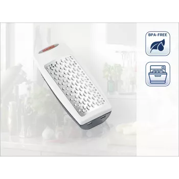 LEIFHEIT Parmezaan-kaasrasp Rotary Fijne RVS-trommel Wit Grijs Handmatig