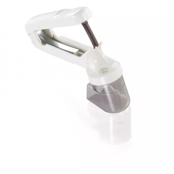 LEIFHEIT Comfortline Kersenontpitter Handmatige kersenontpitter met RVS-mechanisme, spatbescherming, antislip basis, Wit/Rood