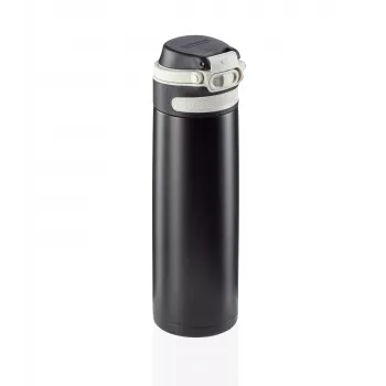 LEIFHEIT Thermo Flip 600ml zwarte geïsoleerde reisbeker