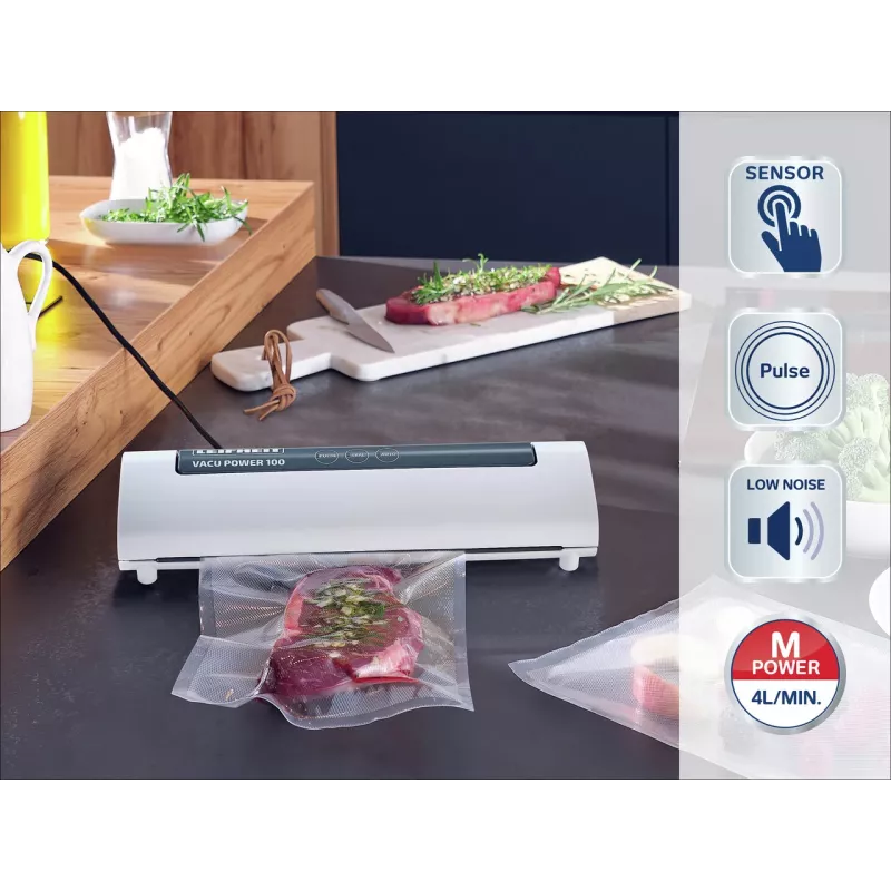 LEIFHEIT Vacu Power 100 vacuümapparaat wit/zilver