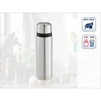 LEIFHEIT Thermos Coco 1,0L roestvrij stalen vacuüm geïsoleerde fles, zilver