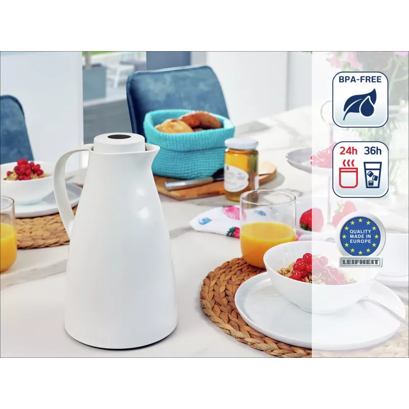 LEIFHEIT Thermos Harmonic witte vacuüm geïsoleerde kan, 1 L