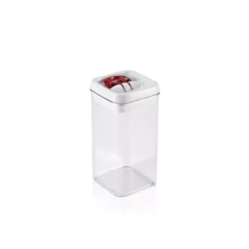 LEIFHEIT Fresh&Easy levensmiddelenbewaarcontainer 1,2 L, luchtdicht, BPA-vrij, transparant met wit/grijs deksel