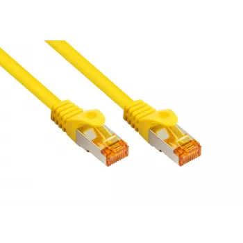 KABELMEISTER Cat.7 S/FTP patchkabel, RJ45, TPE, halogeenvrij, geel, 0,15 m
