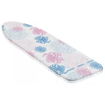 LEIFHEIT Cotton Classic S strijkplankhoes 112x34 cm, 100% katoen, schuimvulling, trekkoord, blauw/wit patroon