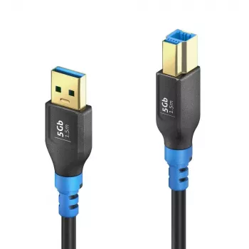 PureLink FlexInstall USB-A naar USB-B kabel USB 3.0 5Gbps 1,50m zwart