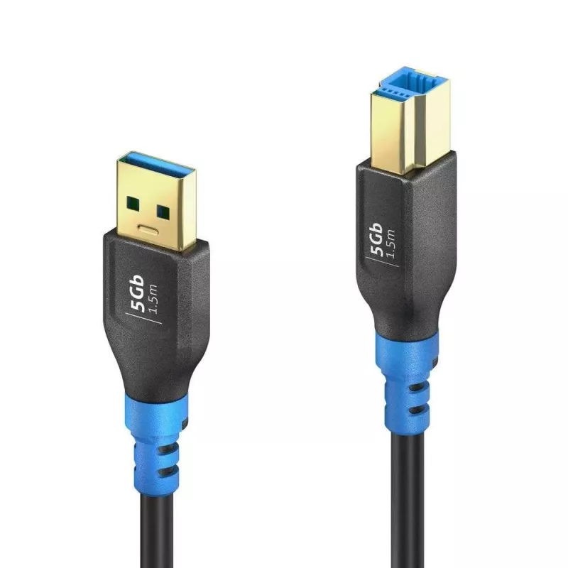 PureLink FlexInstall USB-A naar USB-B kabel USB 3.0 5Gbps 1,50m zwart