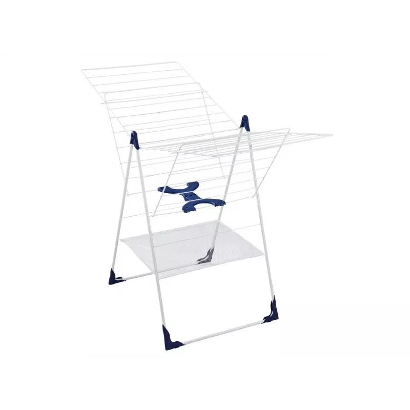 LEIFHEIT Classic 250 Flex wasrek - 25 m drooglengte, in hoogte verstelbare vleugels, opvouwbaar, wit/blauw