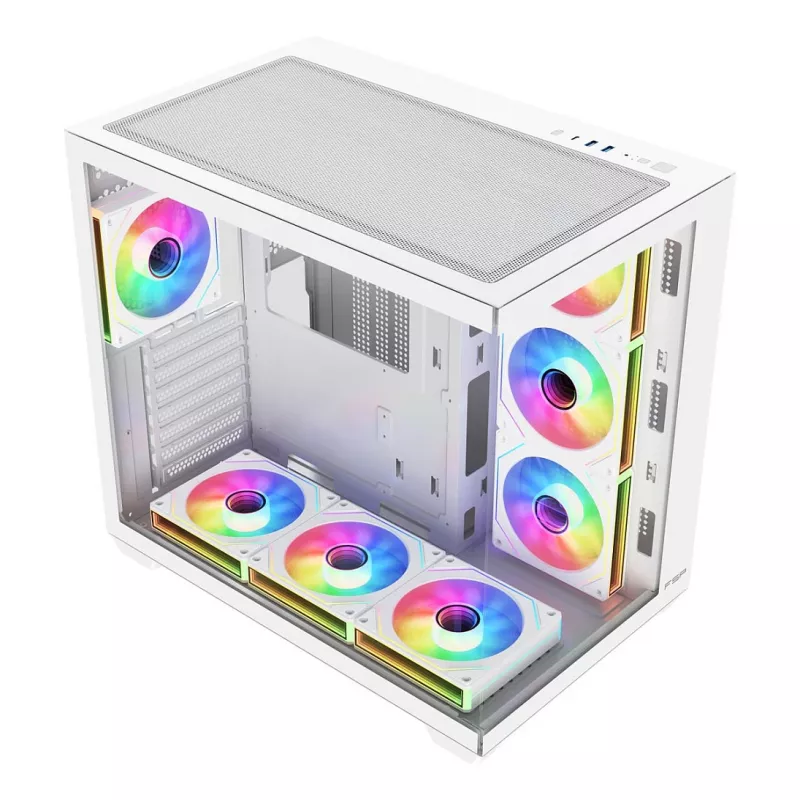 FSP Fortron M341-WA mid-tower pc-behuizing met gehard glas en 4 ARGB-ventilatoren