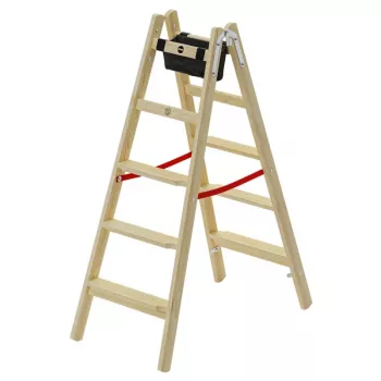 HAILO H77 ComfortLine dubbelzijdige houten stapladder 2x5 treden
