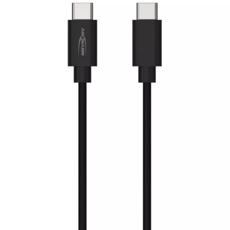 ANSMANN USB-C naar USB-C data- en oplaadkabel, 1,2 m, 60W Power Delivery, zwart