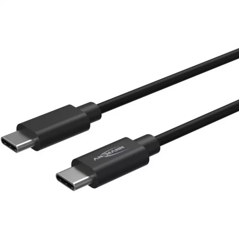 ANSMANN USB-C naar USB-C data- en oplaadkabel, 1,2 m, 60W Power Delivery, zwart