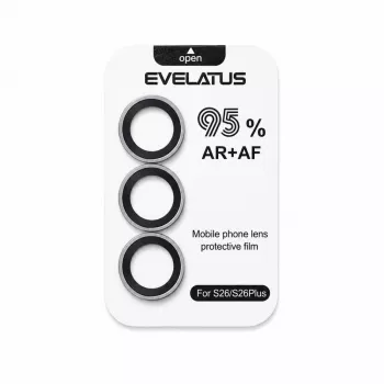 Evelatus Samsung Galaxy S26 camera-lensbescherming Armor Clear - 9H gehard glas, ultra-dun, anti-vingerafdruk, blaasvrij