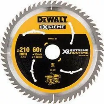 DEWALT Xtreme Runtime 210mm x 30mm 60Z cirkelzaagblad