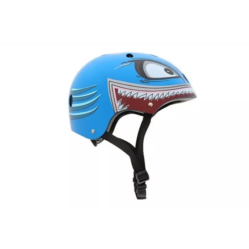 Hornit Shark kinderfietshelm met LED-licht, blauw/grijs, 48-53 cm