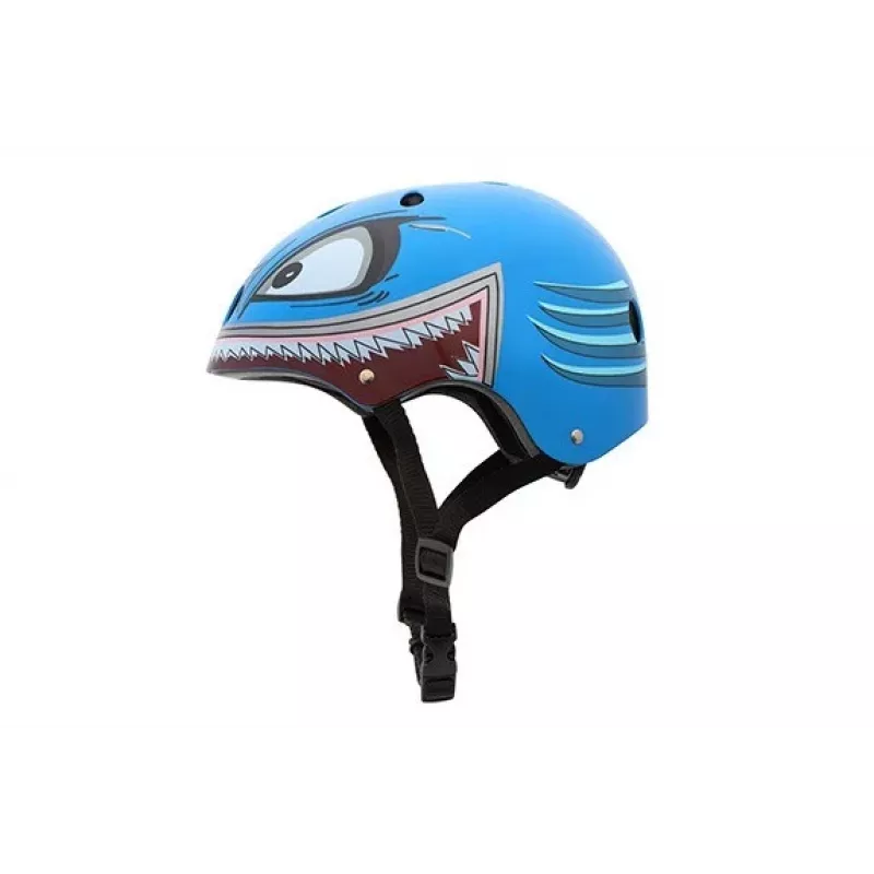 Hornit Shark kinderfietshelm met LED-licht, blauw/grijs, 48-53 cm