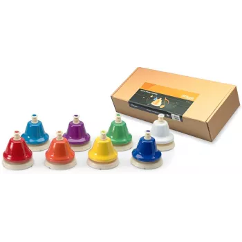 Stagg TB SET - 8-toons diatonische tafelbellen met drukknopmechanisme, kleurgecodeerd, C5-C6