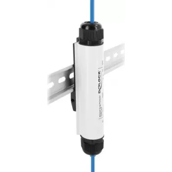 Delock netwerk-overspanningsbeveiliging RJ45 outdoor IP67 DIN-rail montage