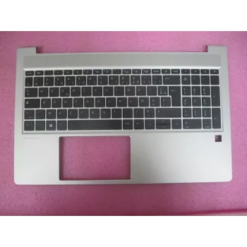 HP ProBook 450/455 G6/G7 top cover assembly met Frans AZERTY-toetsenbord, zonder smart card reader, Natural Silver