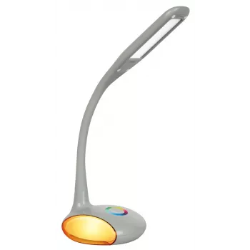 Activejet VENUS RGB grijze LED-bureaulamp met kleurveranderende voet en USB-oplaadfunctie