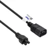 Akyga AK-NB-09A netsnoer IEC C14 naar IEC C5 (klavertje), 1,5 m, zwart
