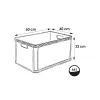 keeeper Robert 64L zware transportbox, 60 kg draagvermogen, 600x400x320 mm, grijs