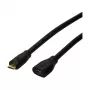 LogiLink CU0121 USB 2.0 micro-B stekker naar micro-B bus verlengkabel, 1 m, zwart