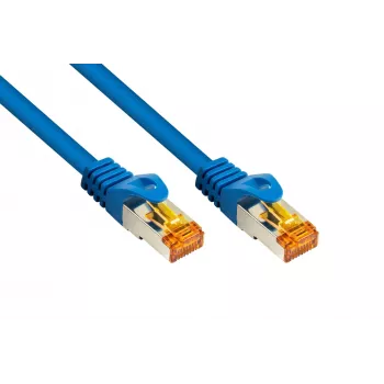 KABELMEISTER RJ45 patchkabel Cat.7 ruwe kabel, zeer flexibele TPE-mantel, halogeenvrij, blauw, 0,15m