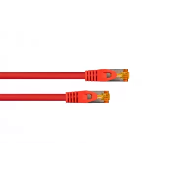 Kabelmeister Cat.7 S/FTP patchkabel, RJ45, TPE, halogeenvrij, rood, 0,15 m