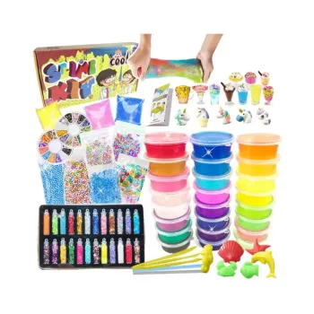 iLike Slime DIY Kit XL compleet set voor het maken van slijm thuis meerkleurig