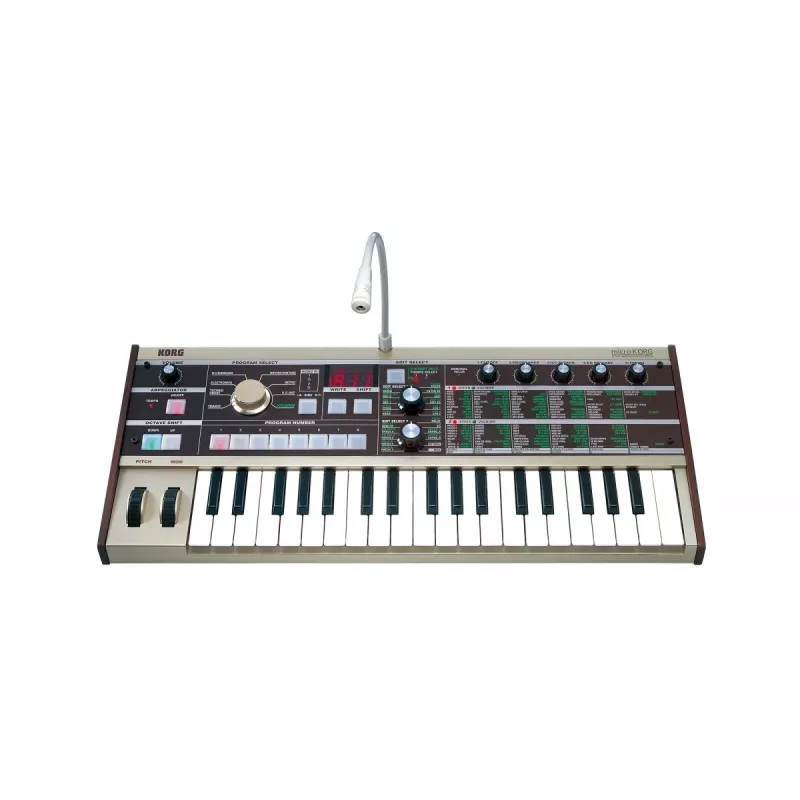 Korg microKORG analog modeling synthesizer met 37 mini-toetsen en vocoder, grijs