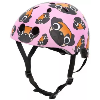 Hornit Pug kinderfietshelm met LED-verlichting - roze, 48-53 cm PUS806