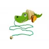 LEAN TOYS houten krokodil op wielen 18cm trekdier