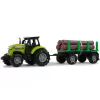 LEAN TOYS groene tractor met houten aanhanger en geluidseffecten