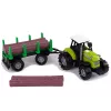LEAN TOYS groene tractor met houten aanhanger en geluidseffecten