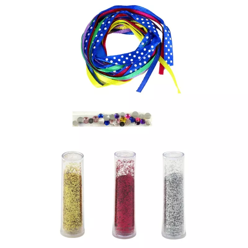 LEAN TOYS DIY glitterband armband knutselset, 10 armbanden, vanaf 6 jaar