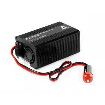 AZO Digital IPS-400 400W 12V DC naar 230V AC omvormer met gemodificeerde sinusgolf, Schuko-stopcontact, accuklemmen en sigarettenaanstekerstekker