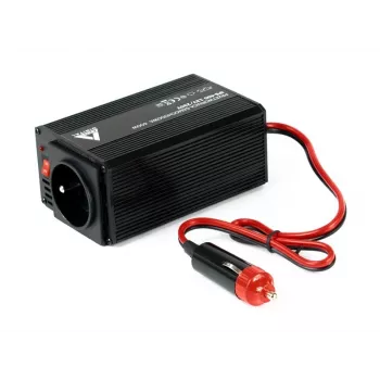 AZO Digital IPS-400 400W 12V DC naar 230V AC omvormer met gemodificeerde sinusgolf, Schuko-stopcontact, accuklemmen en sigarettenaanstekerstekker